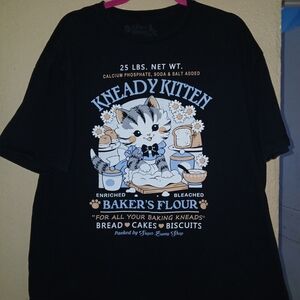 Kneady Kitten Black Graphic Tee